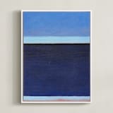 "Deep Blue Bay" - Art Print in Deep Blue Sea by Carol C. Young - Framed Canvas