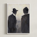 "watching" - Art Print in Charcoal by Kelly Witmer - Framed Canvas