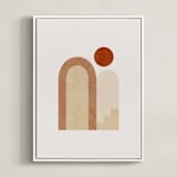 "Rustic Geometry 2" - Art Print in Terracotta by Iveta Angelova - Framed Canvas