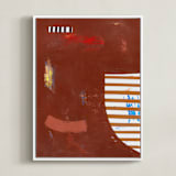 "RAW SIENNA & ROUGE" - Art Print in Mocha by Keren Toledano - Framed Canvas