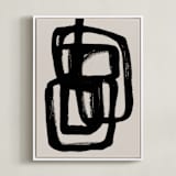 "Abstract ink brush" - Art Print in Obsidian by Cass Loh - Framed Canvas