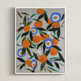 "Orange Tree" - Art Print in White by Rachel Roe - Framed Canvas