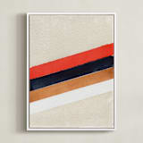 "Retro Stripes" - Art Print in White by Celeste Duffy - Framed Canvas
