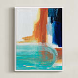 "Wave I" - Art Print in White by Gina Perillo - Framed Canvas
