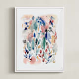 "Awakening" - Art Print in Peach by Sara Berrenson - Framed Canvas