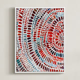 "Fire Ripple Drop" - Art Print in red by Holly Royval - Framed Canvas