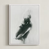 "Mother Embrace Color" - Art Print in Pewter by Kate Ahn - Framed Canvas