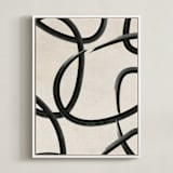 "We All Connected I" - Art Print in Charcoal Black by Meral Badem - Framed Canvas