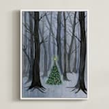 "Silent Night Woods" - Art Print in Winter by Karina Racz - Framed Canvas