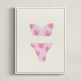 "Beach Day 1" - Art Print in Cotton Candy Pink by Johanne Dziemian - Framed Canvas