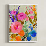 "Fancy Free" - Art Print in Rainbow by Jess Franks - Framed Canvas