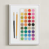 "Art Class" - Art Print in Rainbow by Kelly Watkins - Framed Canvas