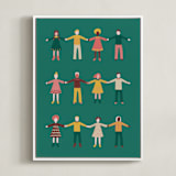 "Happy People" - Art Print in Forest by Nieves Herranz - Framed Canvas