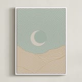 "Sun and Moon II" - Art Print in Duck Egg Blue by Zani van Zyl - Framed Canvas