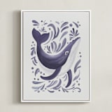 "Sea Spirits 3" - Art Print in Purple by Corrina Reid - Framed Canvas
