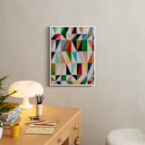 "Triangle Grid" - Art Print in Bone by Jane Clark - In a Room