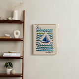 "S for Sailboat" - Art Print in Ocean Blue by Samantha Tang - In a Room
