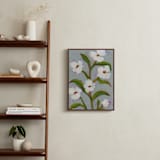 "Floral Abstract in Icy Blue" - Art Print in Sky Blue by Katie Mulder - In a Room