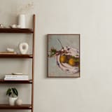 "Pears on a Plate" - Art Print in Mustard Olive by Wendy Keller - In a Room