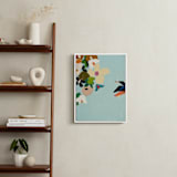 "Bird of Paradise Diptych I" - Art Print in Turquoise by Caryn Owen - In a Room