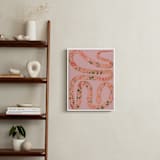 "Folk Floral Snake" - Art Print in Coral by Juliana Moreira-Callahan - In a Room