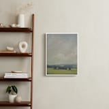 "Rosy Tomorrow I" - Art Print in Grey Blue by Stephanie Goos Johnson - In a Room