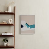 "Hidden Beach Diptych I" - Art Print in dark turquoise blue by Caryn Owen - In a Room