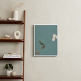 "Cool Tone Abstract Botanical II" - Art Print in Smokey Turquoise by Caryn Owen - In a Room