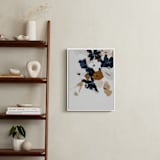"Abstract Botanical Floral Diptych II" - Art Print in dark navy blue by Caryn Owen - In a Room