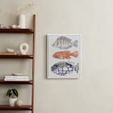 "Three Fish" - Art Print in tangerine by Natalie Groves - In a Room