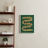 "Squiggly Caterpillar" - Art Print in Forest Green by Sabrina Excene - In a Room