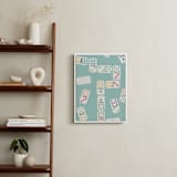 "Playful Pairs" - Art Print in Aqua by Lauren Jinhee - In a Room