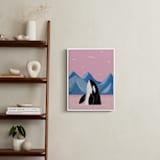 "pink sea and orca" - Art Print in bublegum by Cass Loh - In a Room
