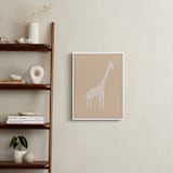 "Sweet giraffe." - Art Print in Neutral Beige by Dawn Smith - In a Room