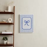 "Coquette Blue Bow" - Art Print in Blue by Vivi Furlong - In a Room