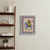 "The Bear That Riding The Rocking Horse" - Art Print in Dusty by Kartika Paramita - In a Room