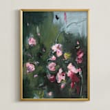 "Dancing in the Green" - Art Print in Green by Mary Ketch - Framed