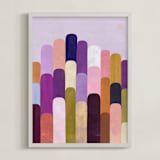 "Tall Order" - Art Print in Aubergine by melanie mikecz - Framed