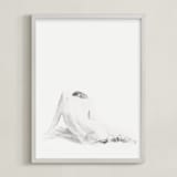 "Nude Study" - Art Print in original charcoal by Ramnik Velji - Framed