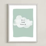 "all the feels" - Art Print in aqua by Lindsay Stetson Thompson - Framed