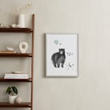 "Bear and Bunny" - Art Print in Grey by Emilie Simpson - In a Room
