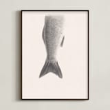 "Fin" - Art Print in Linen White by jinseikou - Framed