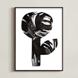 "Bold and Graphic Flowers II" - Art Print in Obsidian by Alexandra Dzh - Framed
