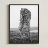 "Standing Stones III" - Art Print in Black and White by Kamala Nahas - Framed