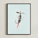 "Pistol Pete Black" - Art Print in Freshwater Blue by Andrew McClintock - Framed