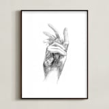 "Graceful hands" - Art Print in Graphite by Jess Blazejewski - Framed