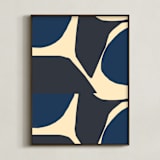 "Still I" - Art Print in Indigo by Deborah Velasquez - Framed