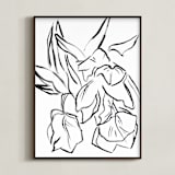 "Parrot Tulips" - Art Print in Black by Lynne Millar - Framed
