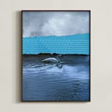 "Interrupted Lake Landscape" - Art Print in Lake by Allison Belolan - Framed