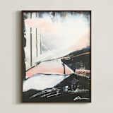 "Roaming" - Art Print in Ink and Pink by Jeannine Chanin Penn - Framed